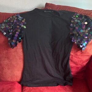 New York & Company Black Crew Neck Top